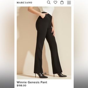 Marciano Black Satin-Like Wide Leg Dress Pant Women’s Size 4